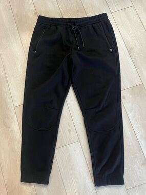 Men's Black Jogger Sweatpants with Zipper Pockets